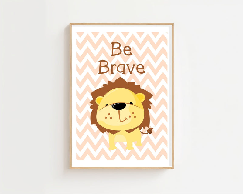 Be Brave Lion Plakat - 21 x 29.7 cm (A4) - Nellastore
