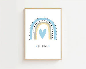 Be Love Rainbow Plakat - 21 x 29.7 cm (A4) - Nellastore