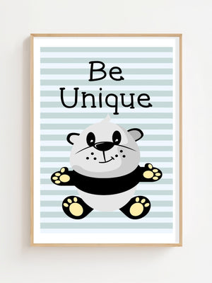 Be Unique Panda Plakat - 21 x 29.7 cm (A4) - Nellastore