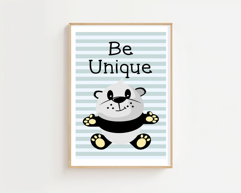 Be Unique Panda Plakat - 21 x 29.7 cm (A4) - Nellastore