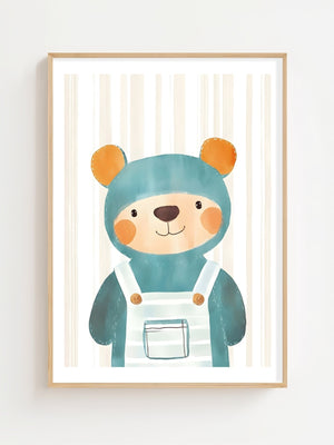 Bear In Hoodie Plakat - 21 x 29.7 cm (A4) - Nellastore