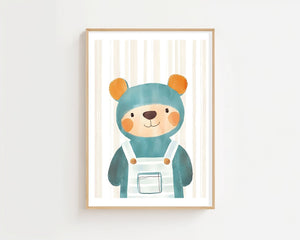 Bear In Hoodie Plakat - 21 x 29.7 cm (A4) - Nellastore