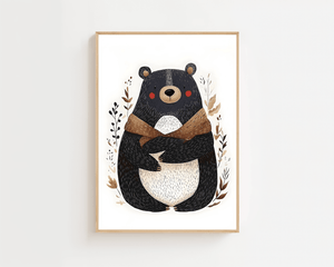 Bear With Scarf Plakat - 21 x 29.7 cm (A4) - Nellastore