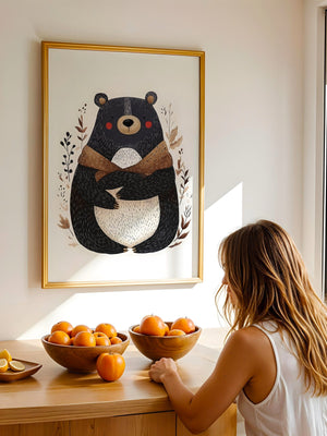 Bear With Scarf Plakat - 21 x 29.7 cm (A4) - Nellastore