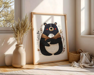 Bear With Scarf Plakat - 21 x 29.7 cm (A4) - Nellastore