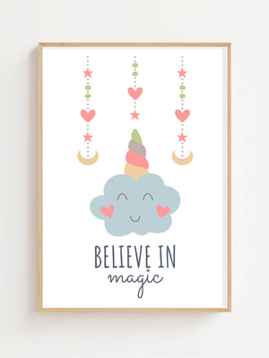Believe In Magic Plakat - 21 x 29.7 cm (A4) - Nellastore