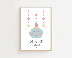 Believe In Magic Plakat - 21 x 29.7 cm (A4) - Nellastore