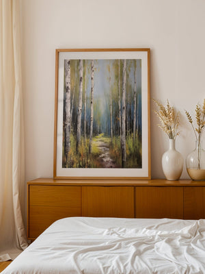 Birch Forest Path Plakat - 21 x 29.7 cm (A4) - Nellastore
