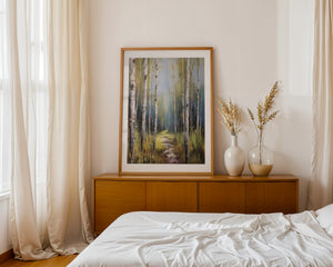 Birch Forest Path Plakat - 21 x 29.7 cm (A4) - Nellastore
