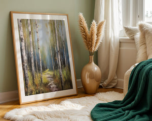 Birch Forest Path Plakat - 21 x 29.7 cm (A4) - Nellastore