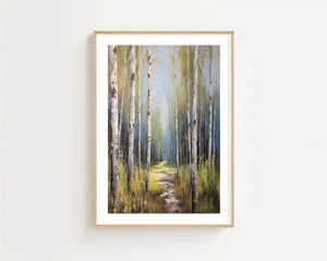 Birch Forest Path Plakat - 21 x 29.7 cm (A4) - Nellastore