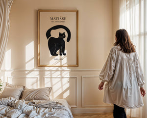 Black Arching Cat Plakat - 21 x 29.7 cm (A4) - Nellastore