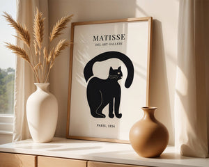 Black Arching Cat Plakat - 21 x 29.7 cm (A4) - Nellastore