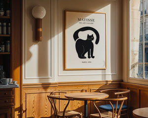 Black Arching Cat Plakat - 21 x 29.7 cm (A4) - Nellastore