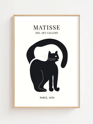 Black Arching Cat Plakat - 21 x 29.7 cm (A4) - Nellastore