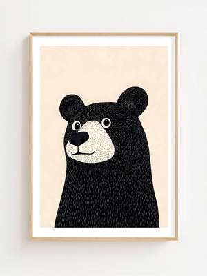 Black Bear Plakat - 21 x 29.7 cm (A4) - Nellastore