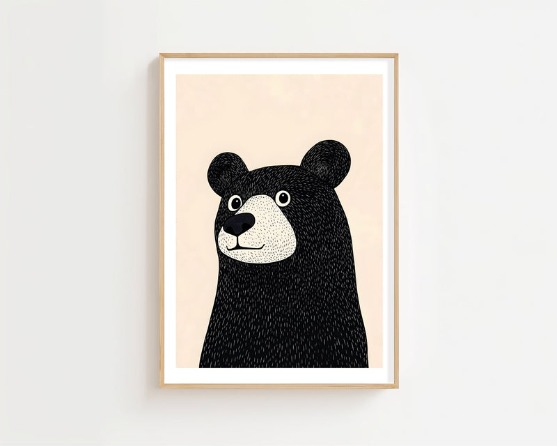 Black Bear Plakat - 21 x 29.7 cm (A4) - Nellastore