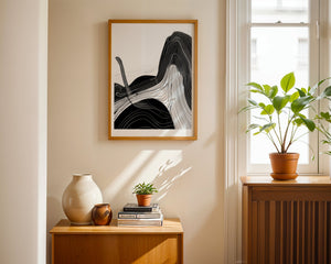 Black Flow Lines Plakat - 21 x 29.7 cm (A4) - Nellastore
