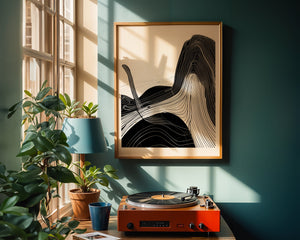 Black Flow Lines Plakat - 21 x 29.7 cm (A4) - Nellastore