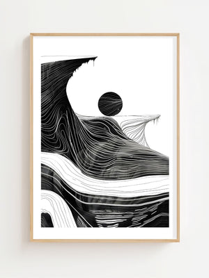 Black Sphere On Cliff Plakat - 21 x 29.7 cm (A4) - Nellastore