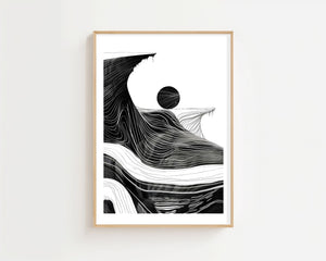 Black Sphere On Cliff Plakat - 21 x 29.7 cm (A4) - Nellastore