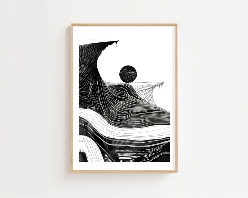 Black Sphere On Cliff Plakat - 21 x 29.7 cm (A4) - Nellastore