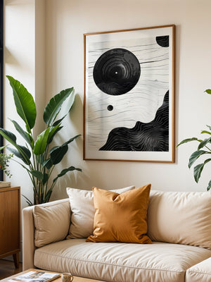 Black Vinyl Circle Plakat - 21 x 29.7 cm (A4) - Nellastore