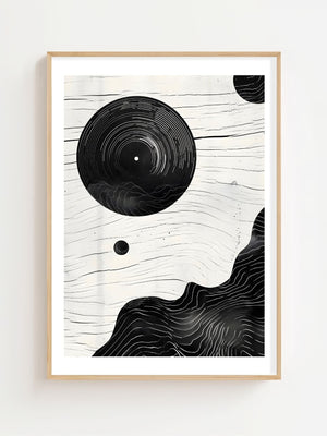 Black Vinyl Circle Plakat - 21 x 29.7 cm (A4) - Nellastore