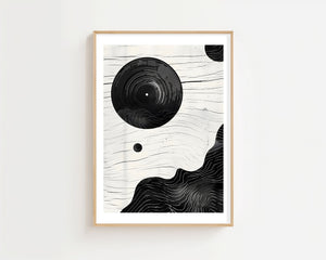 Black Vinyl Circle Plakat - 21 x 29.7 cm (A4) - Nellastore