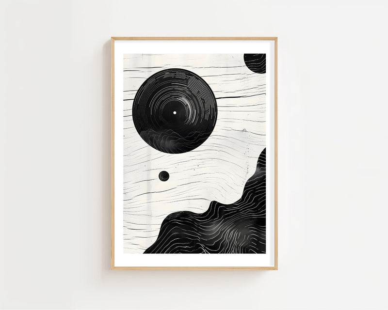 Black Vinyl Circle Plakat - 21 x 29.7 cm (A4) - Nellastore