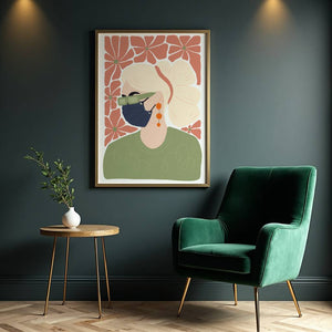 Blonde With Flowers Plakat - 21 x 29.7 cm - Nellastore