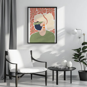 Blonde With Flowers Plakat - 21 x 29.7 cm - Nellastore