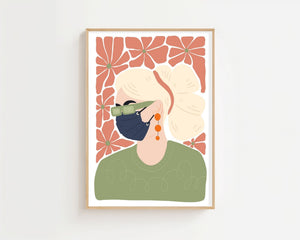 Blonde With Flowers Plakat - 21 x 29.7 cm - Nellastore