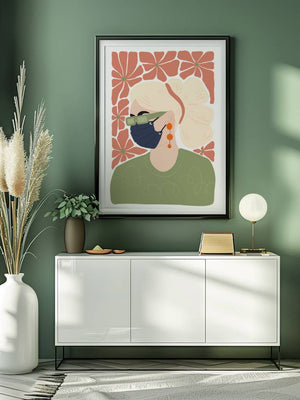 Blonde With Flowers Plakat - 21 x 29.7 cm - Nellastore