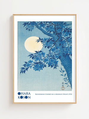 Blossoming Cherry On A Moonlit Night Plakat - 21 x 29.7 cm (A4) - Nellastore