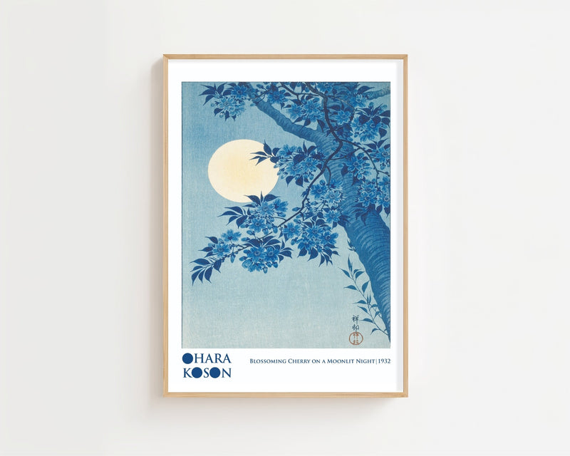 Blossoming Cherry On A Moonlit Night Plakat - 21 x 29.7 cm (A4) - Nellastore
