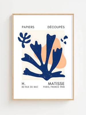 Blue And Peach Coral Plakat - 21 x 29.7 cm (A4) - Nellastore