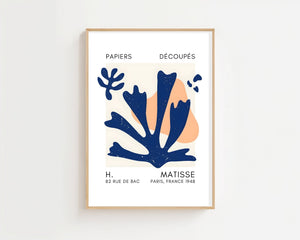 Blue And Peach Coral Plakat - 21 x 29.7 cm (A4) - Nellastore