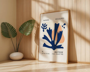 Blue And Peach Coral Plakat - 21 x 29.7 cm (A4) - Nellastore