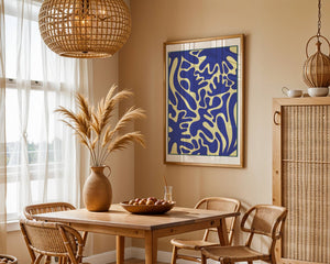 Blue And Yellow Pattern Plakat - 21 x 29.7 cm (A4) - Nellastore