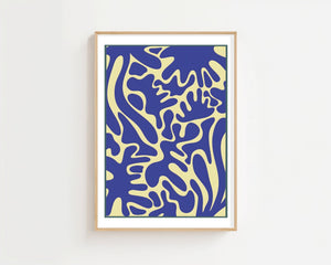 Blue And Yellow Pattern Plakat - 21 x 29.7 cm (A4) - Nellastore