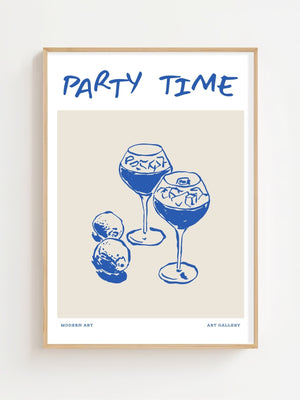 Blue Aperitif Glasses Plakat - 21 x 29.7 cm - Nellastore