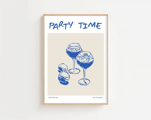 Blue Aperitif Glasses Plakat - 21 x 29.7 cm - Nellastore