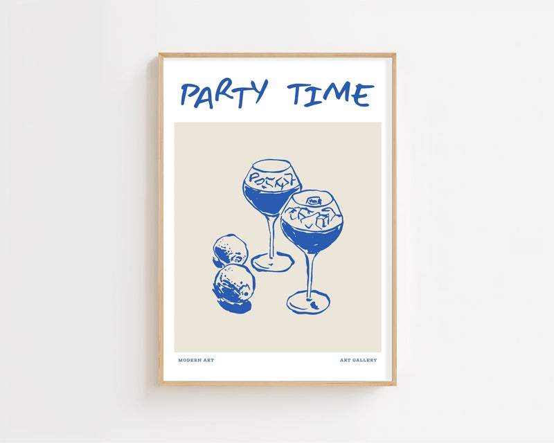 Blue Aperitif Glasses Plakat - 21 x 29.7 cm - Nellastore