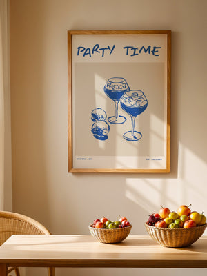 Blue Aperitif Glasses Plakat - 21 x 29.7 cm - Nellastore