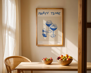 Blue Aperitif Glasses Plakat - 21 x 29.7 cm - Nellastore