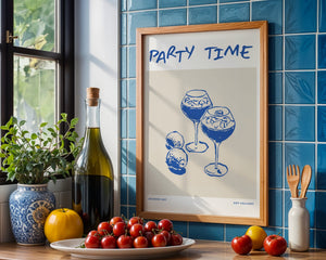 Blue Aperitif Glasses Plakat - 21 x 29.7 cm - Nellastore