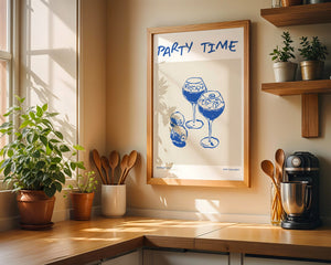 Blue Aperitif Glasses Plakat - 21 x 29.7 cm - Nellastore