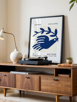 Blue Bird With Branch Plakat - 21 x 29.7 cm (A4) - Nellastore