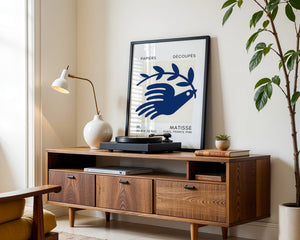 Blue Bird With Branch Plakat - 21 x 29.7 cm (A4) - Nellastore